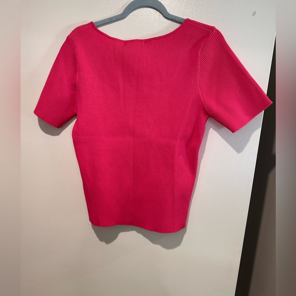 Women's Pink Ribbed Top - Picture 3 of 3
